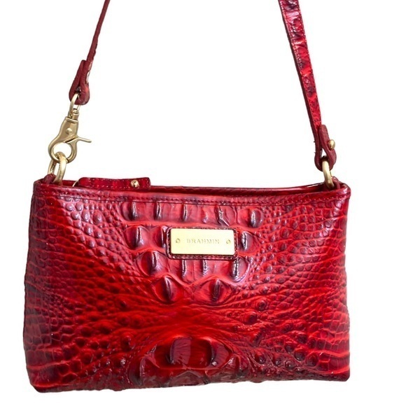Brighton Anytime mini Melbourne red embossed leather bag - Picture 1 of 11